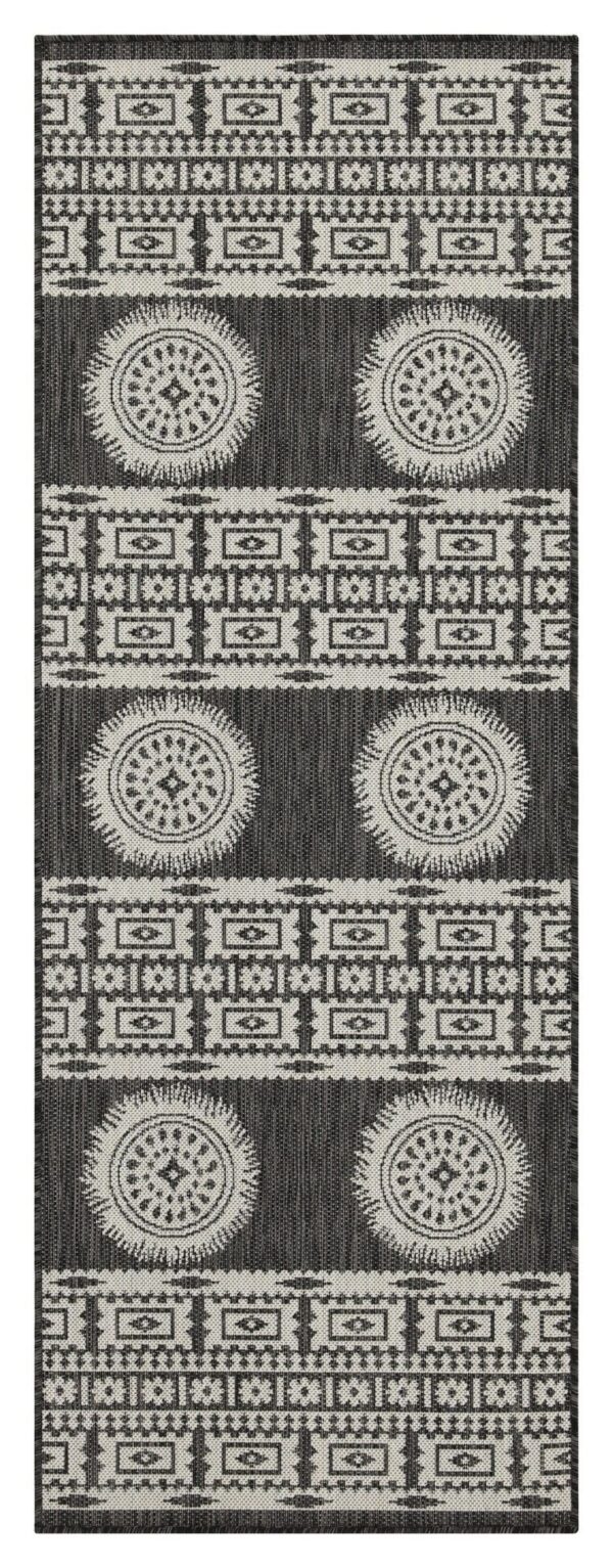 Sunshine - 2'7" X 7'3" Indoor, Outdoor Area Rug - Anthracite