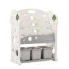 Kids Bookshelf Toy Storage Organizer With 17 Bins And 5 Bookshelves, Multi-Functional Nursery Organizer Kids Furniture Set Toy Storage Cabinet Unit With HDPE SheLF And Bins - Gray - Image 23