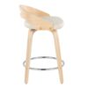Cassis - Mid-Century Modern Fixed Height Counter Stool With Swivel With Round Footrest (Set of 2) - Natural / Cream - Image 3