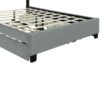 Queen Size Upholstered Platform Bed With 2 Drawers And 1 Trundle, Classic Strip Headboard Design - Gray - Image 5