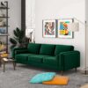 Amber - Mid-Century Modern Luxury Modern Velvet Sofa - Brown / Dark Green - Image 6