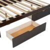 Queen Size Platform Bed With Trundle And 2 Drawers - Espresso - Image 18