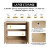 Contemporary 30" Freestanding Bathroom Vanity With White Resin Sink & Soft Close Cabinet Doors - Oak - Image 5