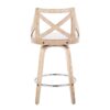 Charlotte - Farmhouse Fixed Height Counter Stool With Swivel Round Chrome Footrest (Set of 2) - White Washed / Cream - Image 5
