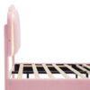 Twin Size Upholstered Flower-Shape Bed, Elegant Flowers Headboard With LED Light Strip, Sherpa Fabric Platform Bed With Slats Support - Pink - Image 12