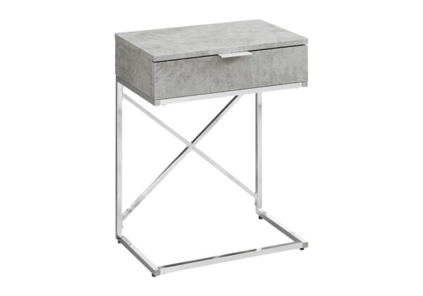 Accent Side Table, Storage Drawer, Contemporary Stylish - Gray