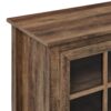 Modern Farmhouse 2 Door Glass Windowpane 70" TV Stand For 80" TVs - Rustic Oak - Image 3