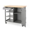 Contemporary Kitchen Cart With Wheels - Gray - Image 4