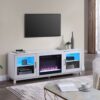 Summit - TV Stand Console With Fireplace - White Walnut Finish - Image 14