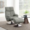 Kandoro - Top Grain Leather Accent Chair With Swivel & Ottoman - Gray - Image 6