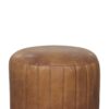 Buffalo - Leather Boucle Footstool - Brown - Image 3