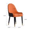 Modern Sponge-Filled Dining Chair, Solid Wood Metal Legs, Suitable For Restaurants, Living Rooms And Rooms (Set of 2) - Orange / Dark Brown - Image 21