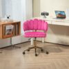 Velvet Home Office Desk Chair, Modern Cute Computer Chair, Wheels Swivel Height Adjustable Task Chair - Rose Red - Image 9