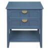 2 Drawer Side Table, American Style, End Table, Suitable For Bedroom - Blue - Image 8