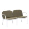 Luna - Outdoor Patio Loveseat - White / Green - Image 2