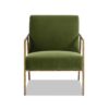 Aerin - Hammered Brass Upholstered Accent Arm Chair - Olive Green - Image 2