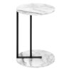 Accent Table, Side, Round, Contemporary And Modern - White / Black - Image 6