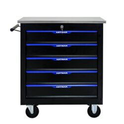 5 Drawer Multifunctional Tool Cart With Wheels - Black / Blue