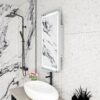 Rectangle Medicine Cabinet Mirror Bathroom Mirror With Storage Wall Mounted Medicine Mirror Cabinet With LED - Sliver - Image 7