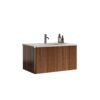 Etna - Striped Bathroom Vanity With Ceramic Sink, Wall Mounted Floating Bathroom Vanity For Modern Bathroom - White - Image 7