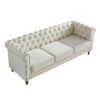 Chesterfield - Velvet Sofa 84.65" For Living Room - Beige - Image 3
