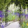 Metal Garden Arch Assemble Freely With 8 Styles Garden Arbor Trellis Climbing Plants Support Rose Arch - Black - Image 16