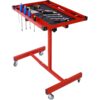 Adjustable Tear Down Work Table With Drawer For Garages, Repair Shops, And Diy, Portable, (4) 2.5" Swivel Casters, 220 Pound Capacity, Rubber Corners, Heavy Duty Steel - Red - Image 11