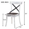 2 Pieces Set Dining Side Chair Rustic Modern Farmhouse Design Retro Design With Metal X Design - Antique Dark Oak / Antique White - Image 11