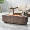 Outdoor 48" Rectangular Iron Propane Fire Pit With 50, 000 Btu - Brown Wood Pattern - Image 2