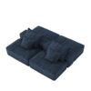 Modern Oversized Modular Sectional Sofa With 2 Ottoman And 2 Seat, Sparkling Chenille Fabric Soft Cushion Sofa With 4 Pillows, 4 Pieces Diy Combination Tufted Sofa, No Assembly Required - Blue - Image 21