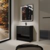 Modern 36" Bathroom Vanity With Ceramic Sink And Soft Closing Doors - Dark Oak - Image 4