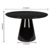 Modern High Gloss Minimalist Round Dining Table - Black - Image 3