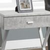 Accent Side Table, Storage Drawer, Convenient Design - Gray - Image 2