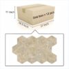 Hexagon Marble Tile For Floor And Wall Honed Stone 1 Box With (Set of 12) - Beige / Gold - Image 3