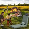 Foldable Portable Camping Chair With Carry Bag 14 Position Adjustable Recliner For Adults Cotton & Metal Frame For Outdoor Travel, Picnic, Or BBQ - Light Green - Image 8