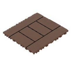 H Style Patio Deck Tiles, Diy Module Interlocking Decking Tiles Floor Tile Outdoor And Indoor, Easy And Quick Installation Court Tiles For Porch Poolside Balcony Backyard 44 Pieces - - Red Brown