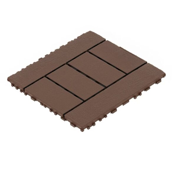 H Style Patio Deck Tiles, Diy Module Interlocking Decking Tiles Floor Tile Outdoor And Indoor, Easy And Quick Installation Court Tiles For Porch Poolside Balcony Backyard 44 Pieces - - Red Brown