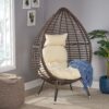 Cutter Teardrop Patio Chair With Water Resistant Cushion - Multi / Brown / Beige - Image 5