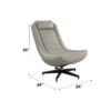 Piran - Twilight Top Grain Leather Accent Chair And Ottoman With Swivel - Gray - Image 12