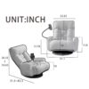 Adjustable Swivel Lounge Chair With 360 Degree Rotating Seat And Headrest Support, Leisure Chair Deck Chair Game Chair For Living Room - Beige - Image 4