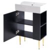 Bathroom Vanity, Combo Cabinet, Bathroom Storage Cabinet, Single Ceramic Sink, Right Side Storage - Black - Image 13