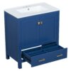 Bathroom Vanity With Single Sink, Combo Cabinet Undermount Sink, Bathroom Storage Cabinet With 2 Doors And A Drawer, Soft Closing, Multifunctional Storage, Solid Wood Frame - Blue - Image 14