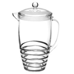 Swirl Unbreakable Plastic Water Pitcher With Lid And Spout, 2.5 Quarts - Clear Acrylic