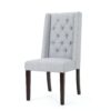 Sophisticated Tufted Dining Chair (Set of 2) With High Back And Birch Wood Legs - Light Gray - Image 8
