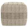 Elmer - Square Woven Pouf - Natural / Gray - Image 2