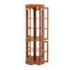 Corner Curio Cabinet With 5 Shelves And Lighting System (E26 Light Bulb Not Included) - Oak - Image 14