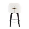 Dahlia - Contemporary Counter Stool Round Chrome Footrest (Set of 2) - Black / Cream - Image 5