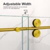 Frameless Single Sliding Shower Door With Bypass Design And 5 / 16" Clear Tempered Glass - Brushed Gold - Image 7