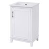 Modern Small Bathroom Vanity Cabinet With Ceramic Basin, Ample Storage, 1 Soft-Close Door - White - Image 15