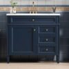 Bathroom Vanity With Top Sink, Modern Bathroom Storage Cabinet With 2 Drawers And A Tip-Out Drawer, Single Sink Bathroom Vanity - Blue - Image 15
